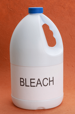 White bottle of laundry Bleach
